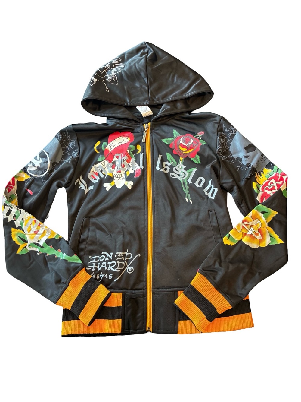 Vintage Ed Hardy Love Kills Slowly Zip Hoodie | Y2K | Small
